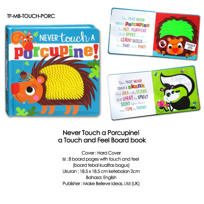 [Make Believe] Never Touch Sensory touchy feely books with adorable silicon/rubber textures (HA)