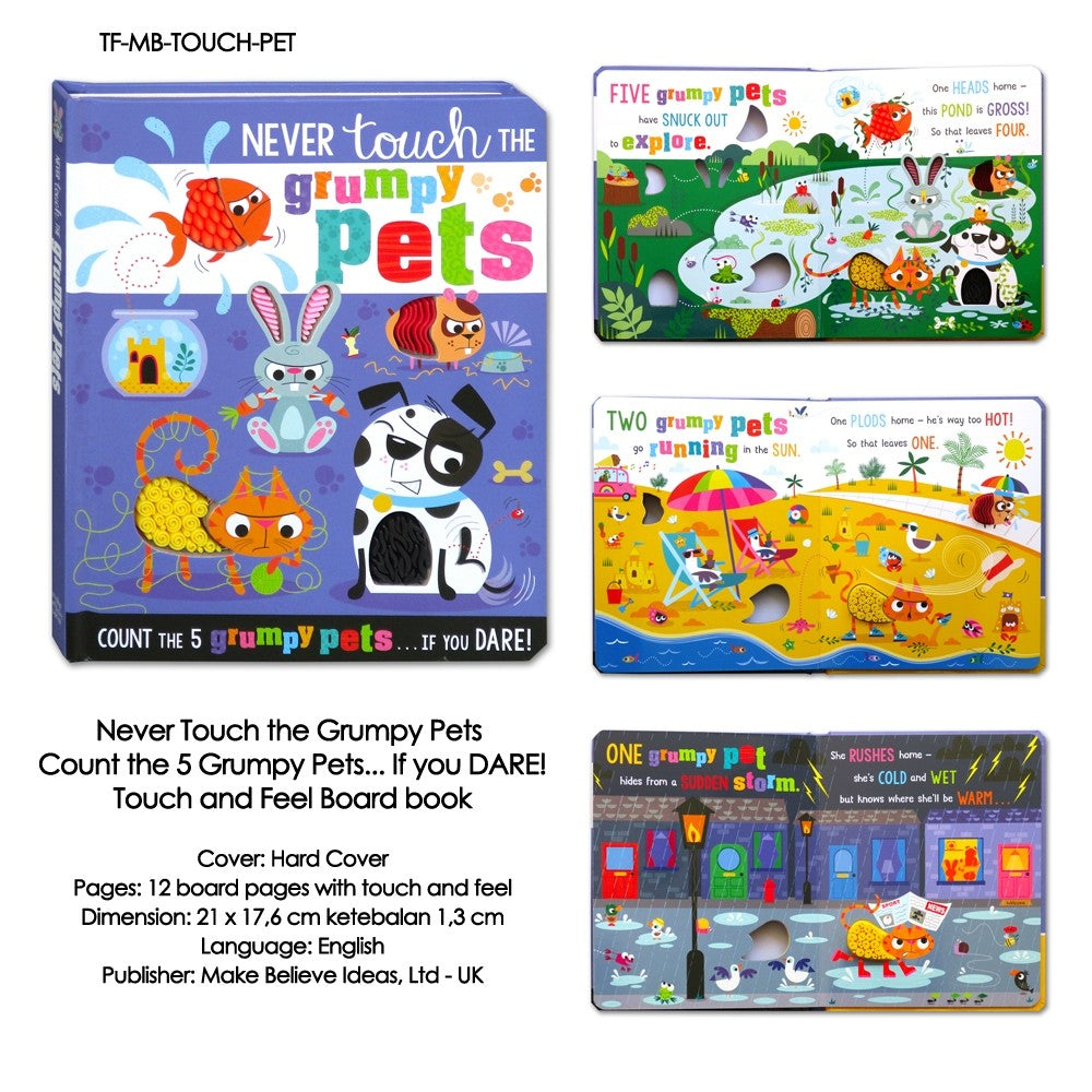 [Make Believe] Never Touch Sensory touchy feely books with adorable silicon/rubber textures (HA)