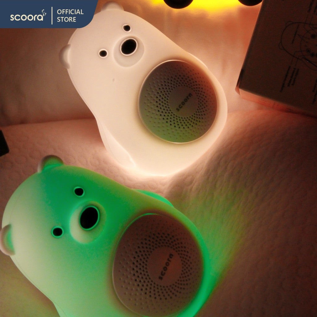 SCOORA Dream Whisper Silicone Polar Bear Lullaby White Noise Speaker Portable Baby Sleep / Baby Soother / Baby Shusher / Musik Tidur Bayi