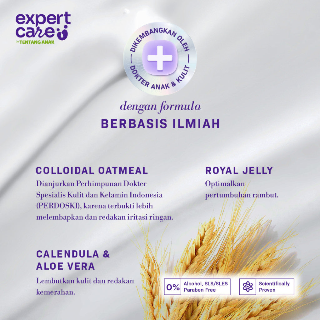Sabun & Sampo Bayi Anak - Expert Care 2in1 Shampoo and Body Wash 380ml dengan Colloidal Oatmeal & Nutrimoist - Kulit Lebih Lembap, Rambut Lebih Lembut