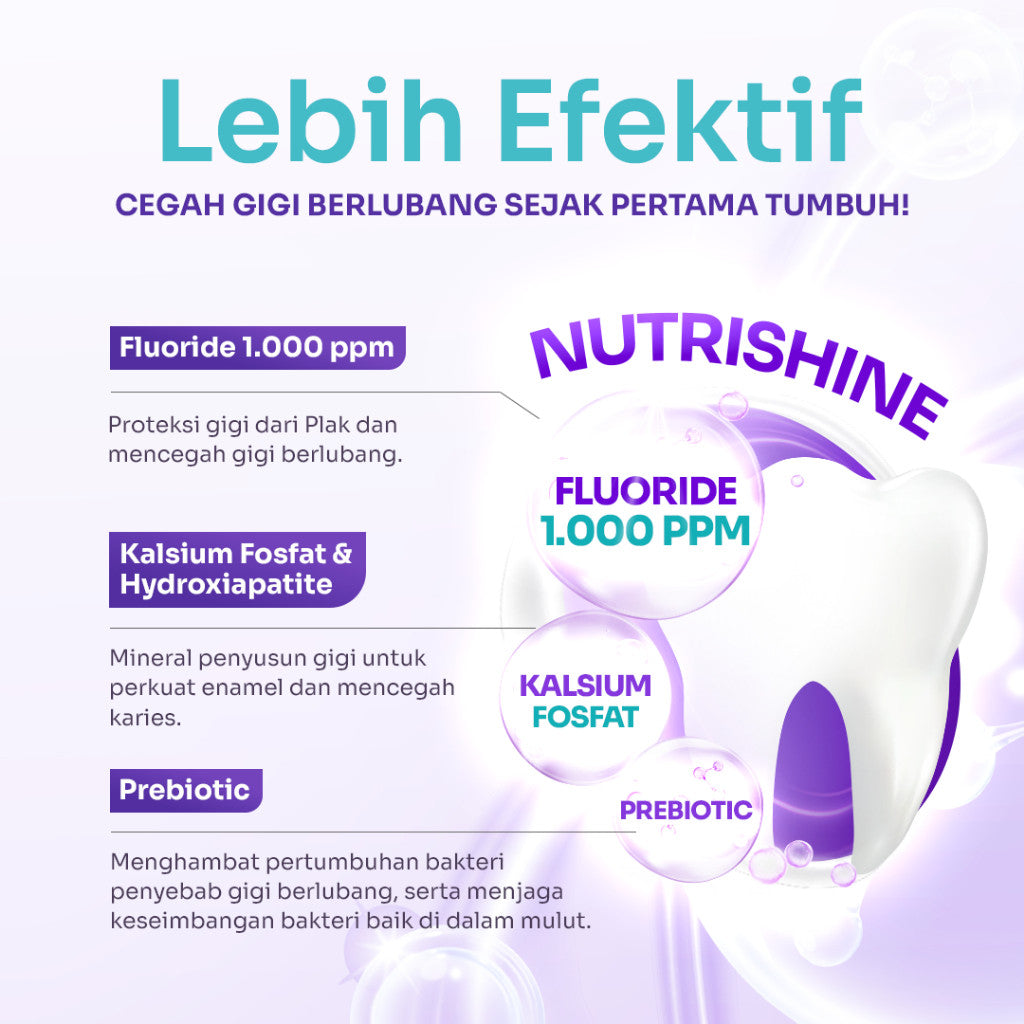 Pasta Gigi Bayi dan Anak - Expert Care Nutrishine Toothpaste 36gr dengan Fluoride 1.000ppm dan Kalsium Fosfat - Efektif Cegah Gigi Berlubang