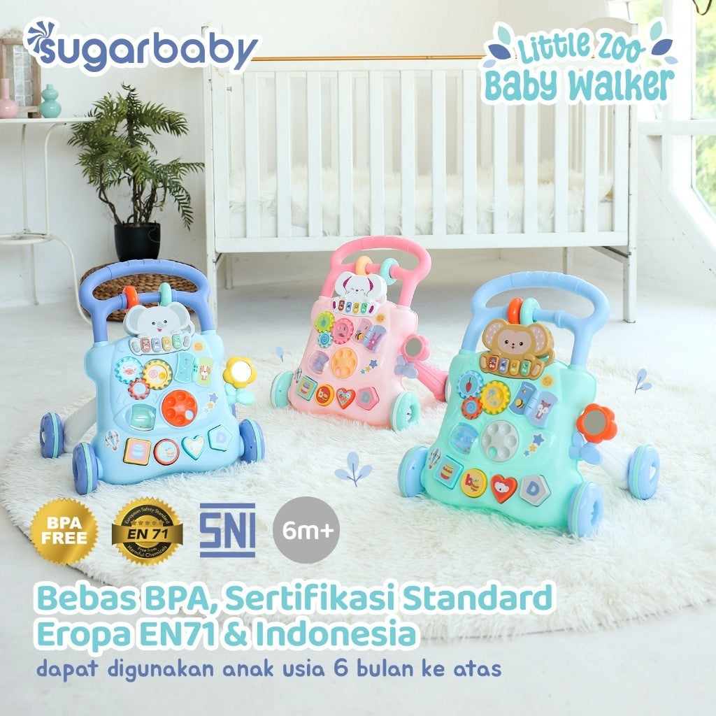 Sugarbaby Little Zoo Baby Walker/Mainan Dorong Bayi/Alat Belajar Jalan Bayi
