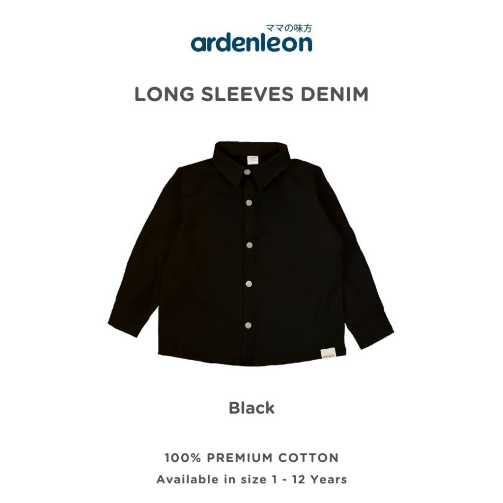 ARDENLEON Atasan Kemeja Anak Panjang Denim Long Sleeves Shirt