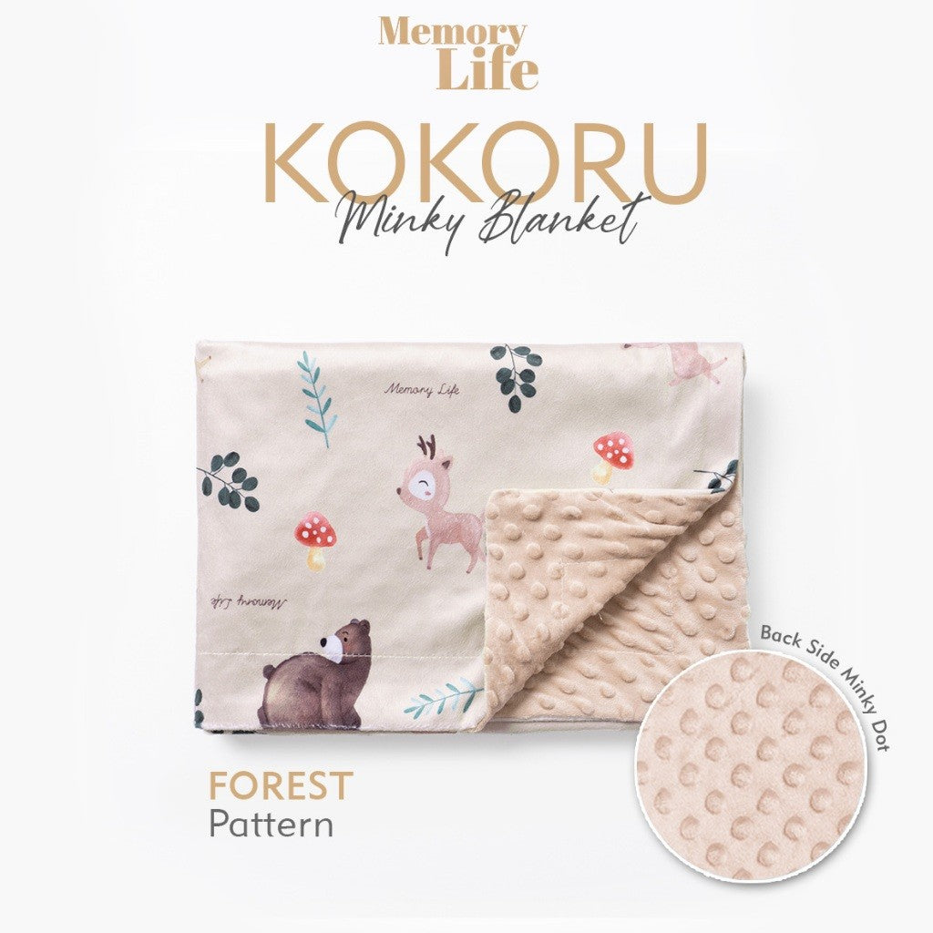 Memorylife Essentials - Kokoru Minky Blanket | Selimut Bayi Premium Minky Dotted Blanket