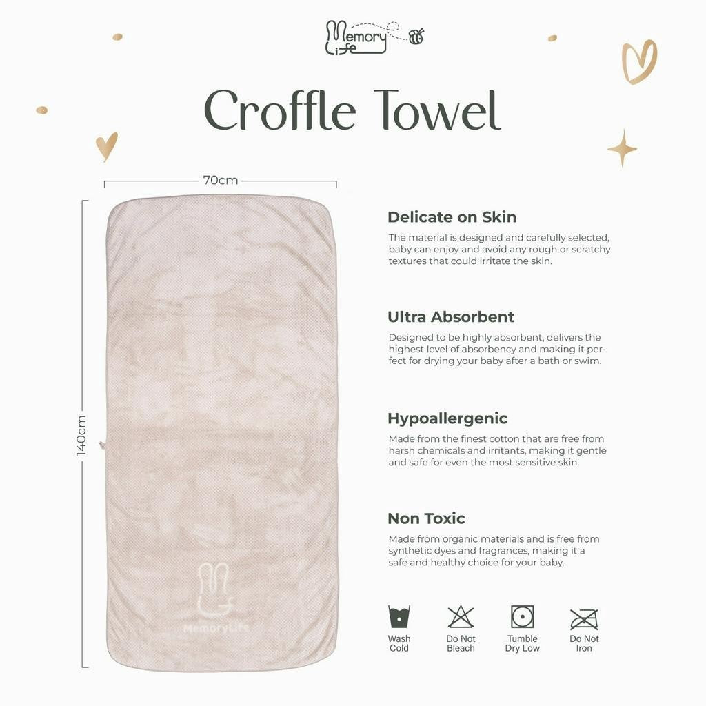 MemoryLife - Croffle Towel | Handuk Towel Anak Premium