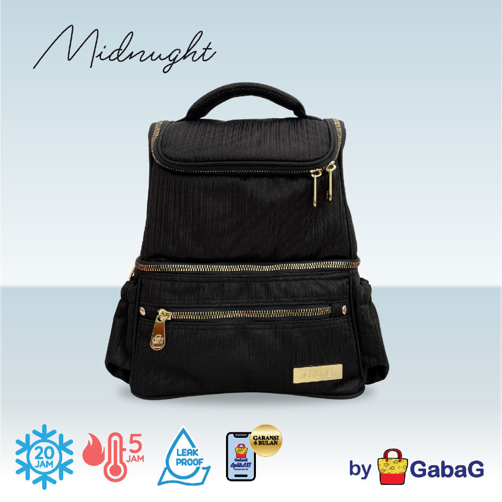 Gabag Cooler Bag GEMINI 2 Sekat | Muat Pompa ASI Besar, Double Cooler Tahan Dingin 24 Jam, Anti Bocor GARANSI