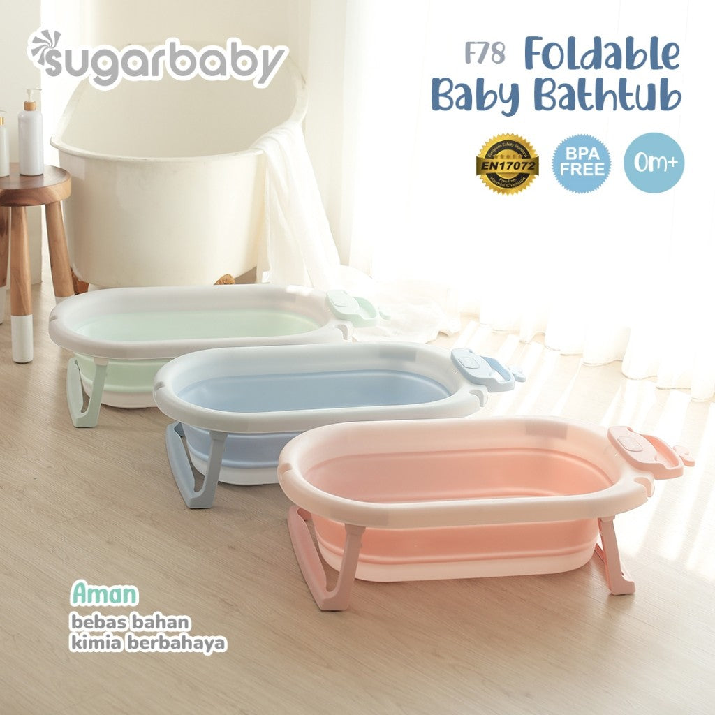 Sugar baby Foldable & standing Baby Bathtub with Digital Thermometer F78 / Sugar Baby Bathtub/Bak Mandi lipat Anak/Bak Mandi Bayi/Perlengkapan Mandi Anak