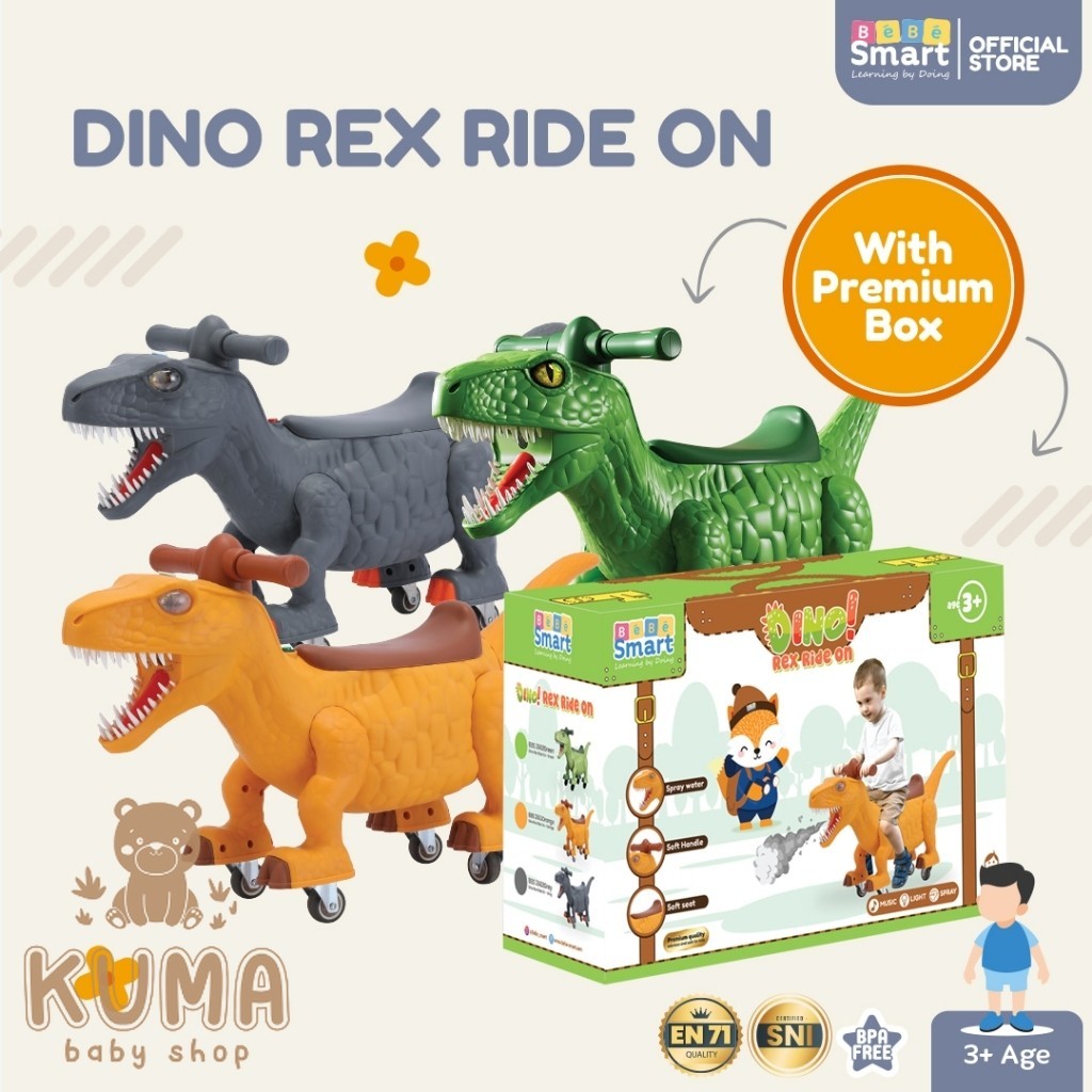 Mobil Dino Bisa Dinaiki | BEBE SMART Dino Rex Ride On | Mainan Anak Bisa Dinaki | Mainan Dino Ride