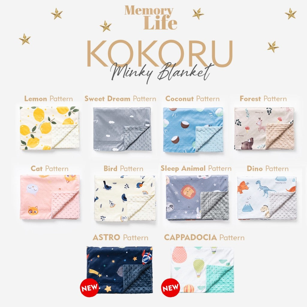 Memorylife Essentials - Kokoru Minky Blanket | Selimut Bayi Premium Minky Dotted Blanket