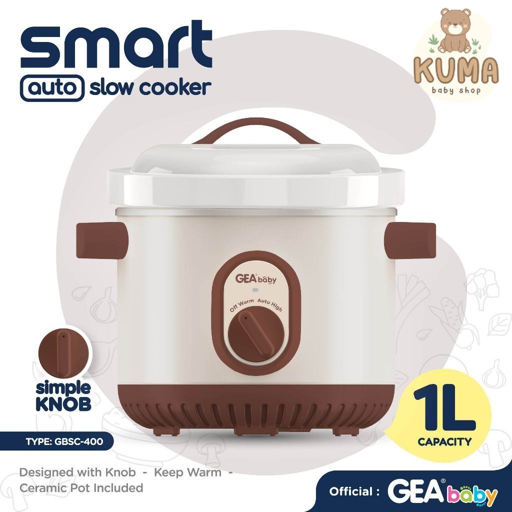 GEA Baby Smart Auto Slow Cooker GBSC-400 1 Liter Cooker Panci Alat Masak Makanan Bayi