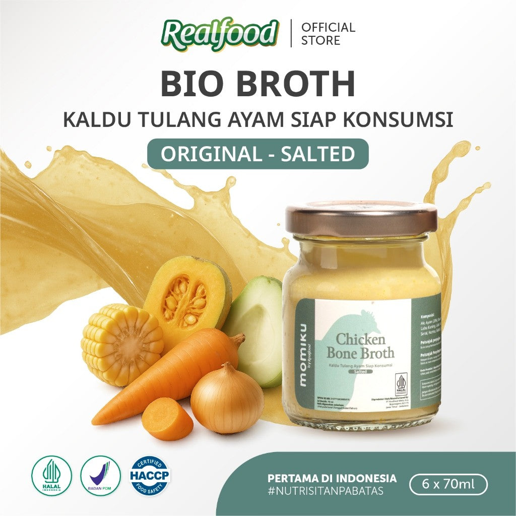 Realfood Momiku Bio Broth I Chicken Bone Broth Salted I Kaldu Tulang Ayam Terhidrolisis