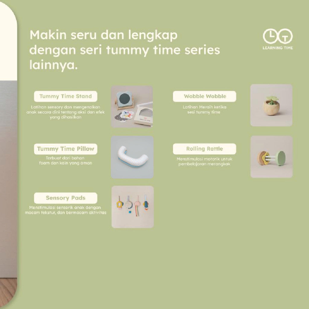 Learning Time- Dual Tummy Time Pillow/ Bantal Tummy Time/ Bantal Latihan Tengkurap Bayi Baru Lahir /Tummy Time Series