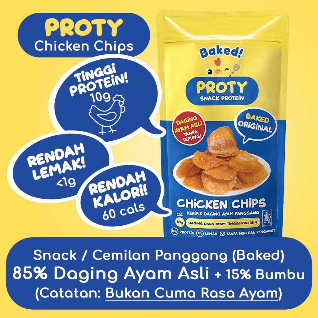 PROTY Baked (Panggang) Camilan Protein Sehat (Dewasa, Remaja, Anak, Diet, Gym) Baked Original (1pcs)