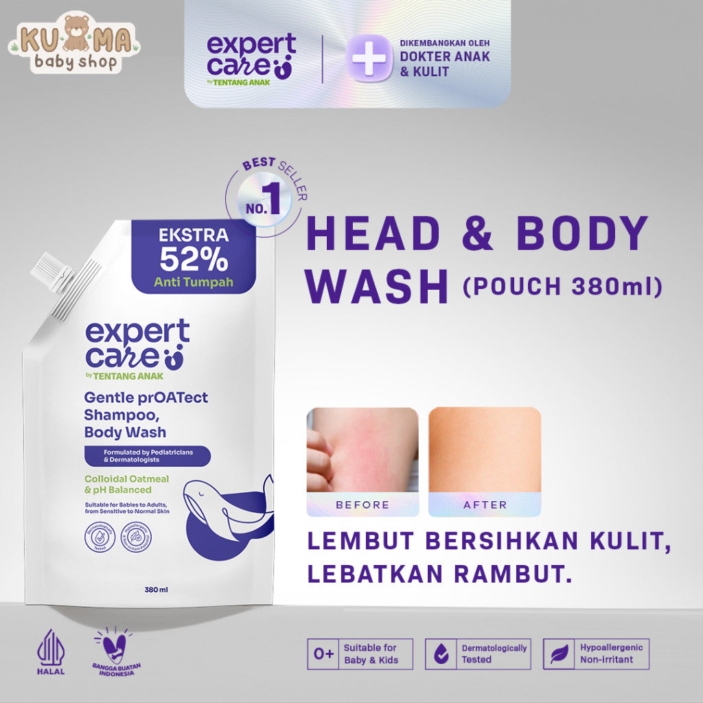 Sabun & Sampo Bayi Anak - Expert Care 2in1 Shampoo and Body Wash 380ml dengan Colloidal Oatmeal & Nutrimoist - Kulit Lebih Lembap, Rambut Lebih Lembut