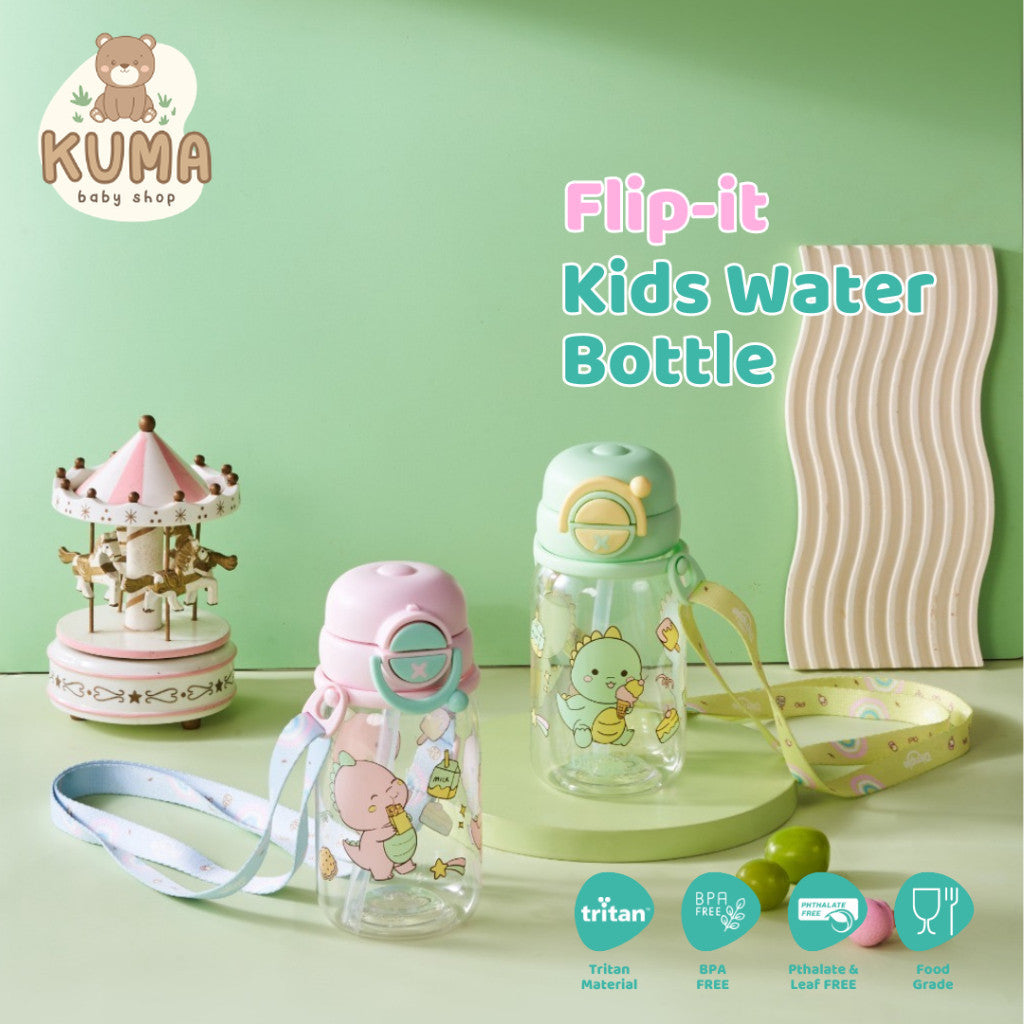 Little Dimple Flip-It Kid's Water Bottle - Botol Minum Anak Tritan BPA Free