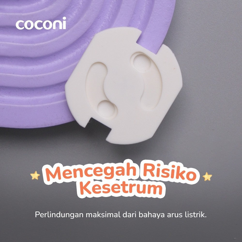 Coconi Baby Socket Covers 10 Pcs – Pelindung Stop kontak Bayi dengan Perekat isi 10 Pcs