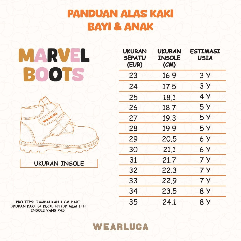 WEARLUCA Marvel - Sepatu Boots Anak Laki Laki Perempuan