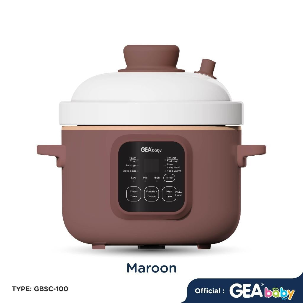 GEA Baby Slow Cooker GBSC-100 Smart Digital Slow Cooker 1 Liter Cooker Panci MPASI Baby Food Maker Alat Masak