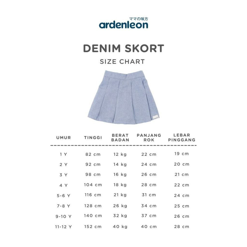 ARDENLEON Rok Celana Anak Perempuan Denim Skort