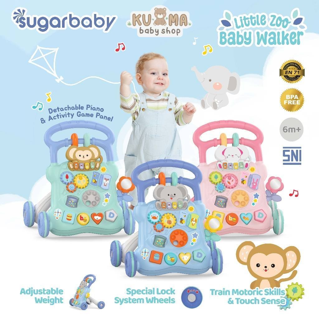 Sugarbaby Little Zoo Baby Walker/Mainan Dorong Bayi/Alat Belajar Jalan Bayi