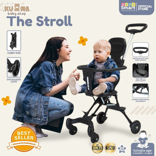 Stroller Dorongan Bayi Lipat | BEBE SMART The Stroll Travelling |  Stroller Baby 2 Way Foldable