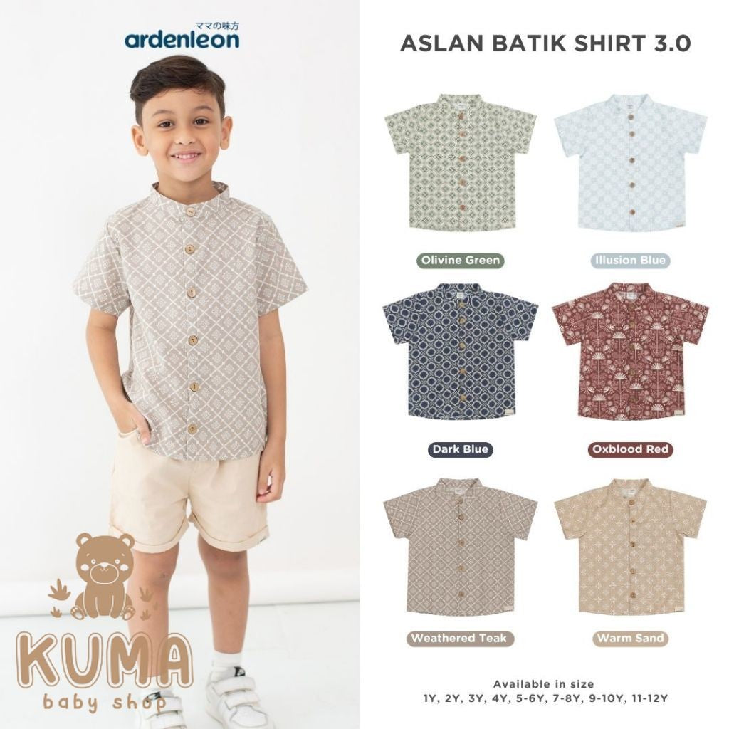 ARDENLEON Atasan Kemeja Anak Laki Laki Aslan Batik Shirt 3.0