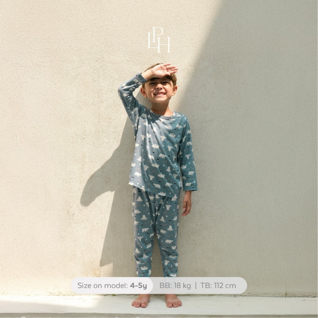 Little Palmerhaus - Little Wear Shoulder Button Long Set (Setelan Anak Lengan Panjang) 34.0