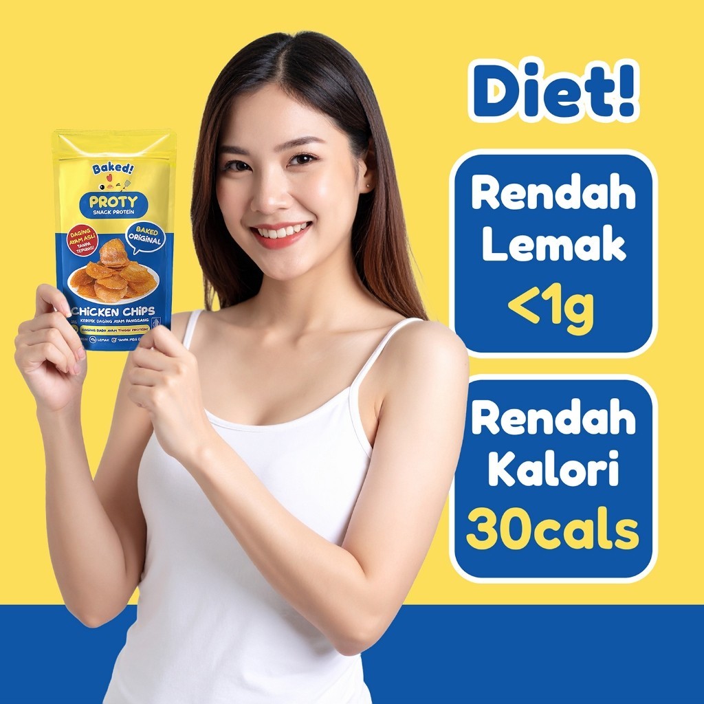 PROTY Baked (Panggang) Camilan Protein Sehat (Dewasa, Remaja, Anak, Diet, Gym) Baked Original (1pcs)