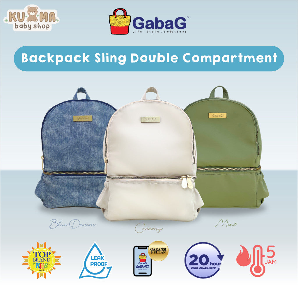 Gabag Tas Asi - Diaper & Cooler Bag Backpack Multifungsi - Muat Pompa Besar - Anti Bocor - Garansi - Leak Proof - URBAN