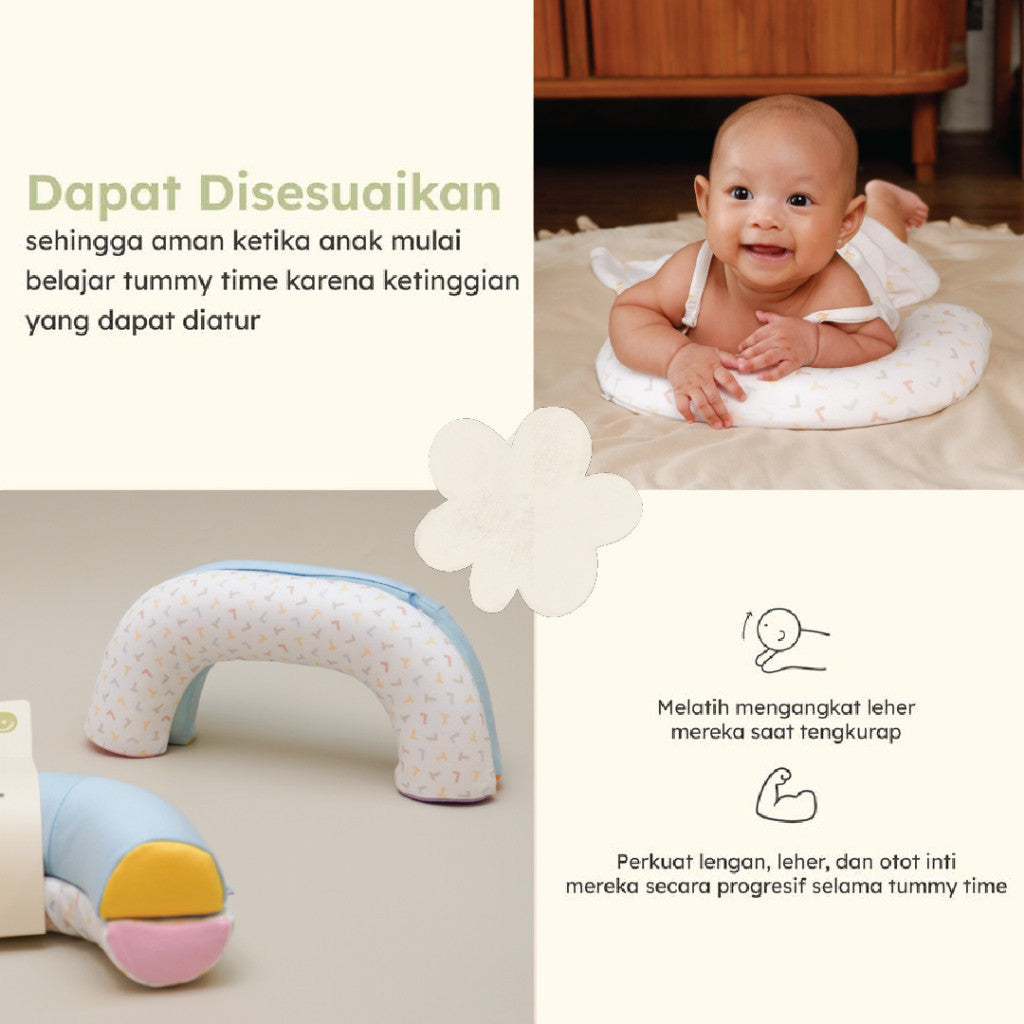 Learning Time- Dual Tummy Time Pillow/ Bantal Tummy Time/ Bantal Latihan Tengkurap Bayi Baru Lahir /Tummy Time Series