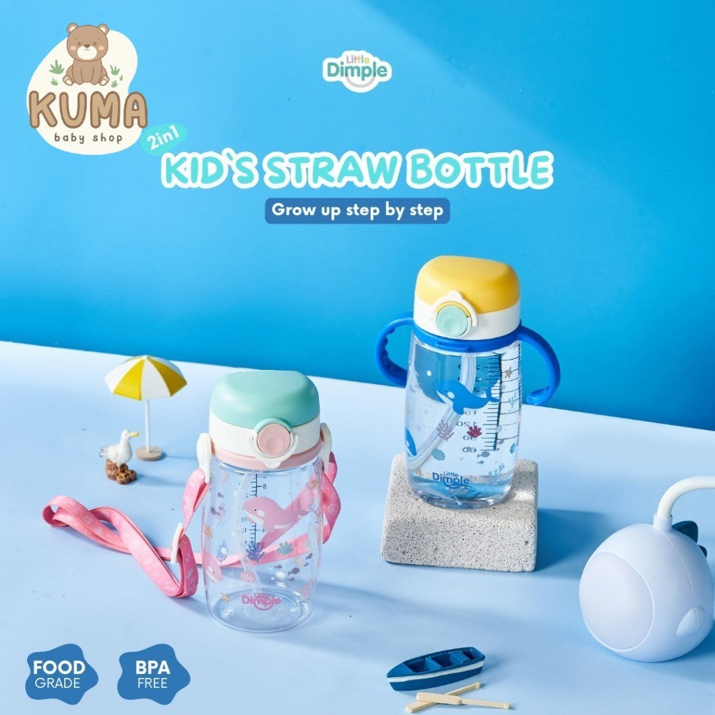 Little Dimple 2in1 Kid’s Straw Bottle - Botol Minum Anak Tritan BPA Free