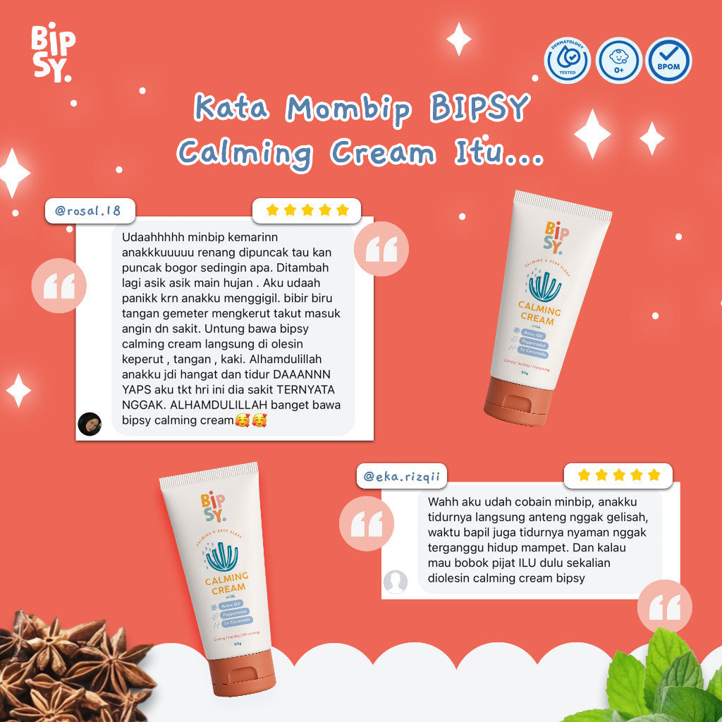 BIPSY Calming Cream 50gr – Anise Oil, 5x Ceramide, Pentavitin - Kolik Reda, Tidur Nyenyak