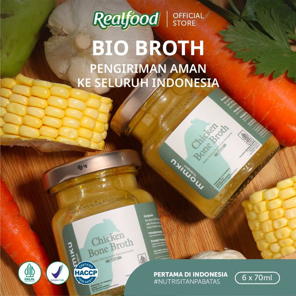 Realfood Momiku Bio Broth I Chicken Bone Broth Salted I Kaldu Tulang Ayam Terhidrolisis