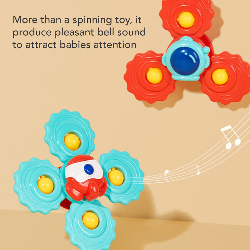 Sakumini 3in1 Fidget Spinner Suction Mainan Anak Edukasi Pop it Sensorik Motorik Bayi