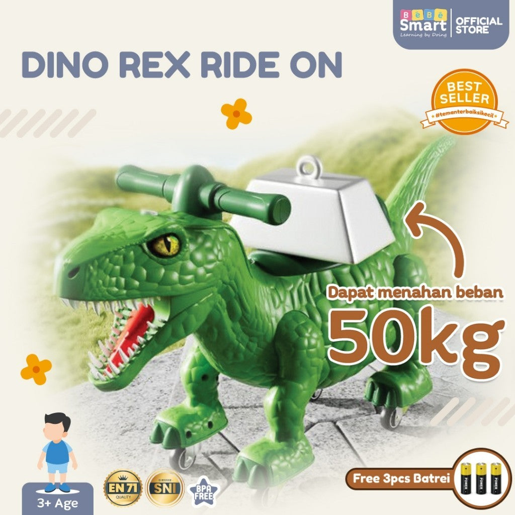 Mobil Dino Bisa Dinaiki | BEBE SMART Dino Rex Ride On | Mainan Anak Bisa Dinaki | Mainan Dino Ride