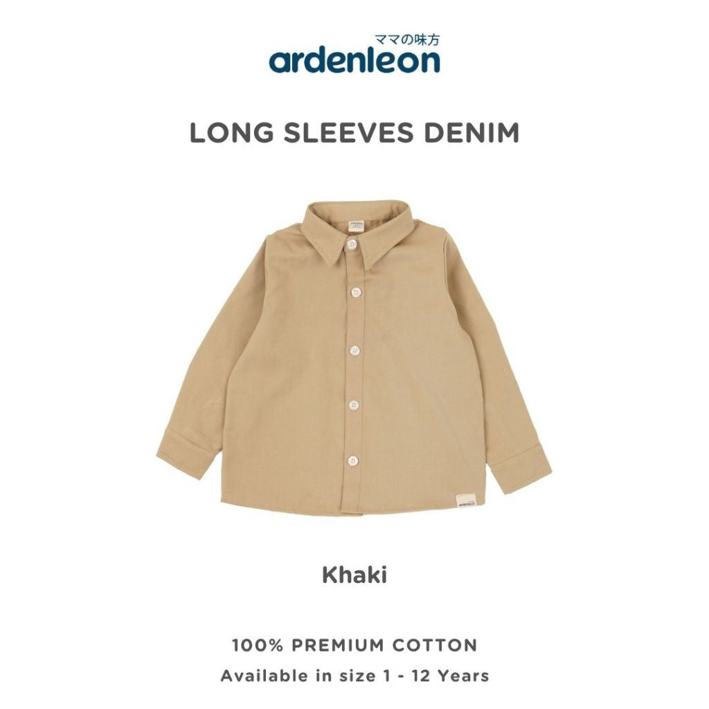 ARDENLEON Atasan Kemeja Anak Panjang Denim Long Sleeves Shirt