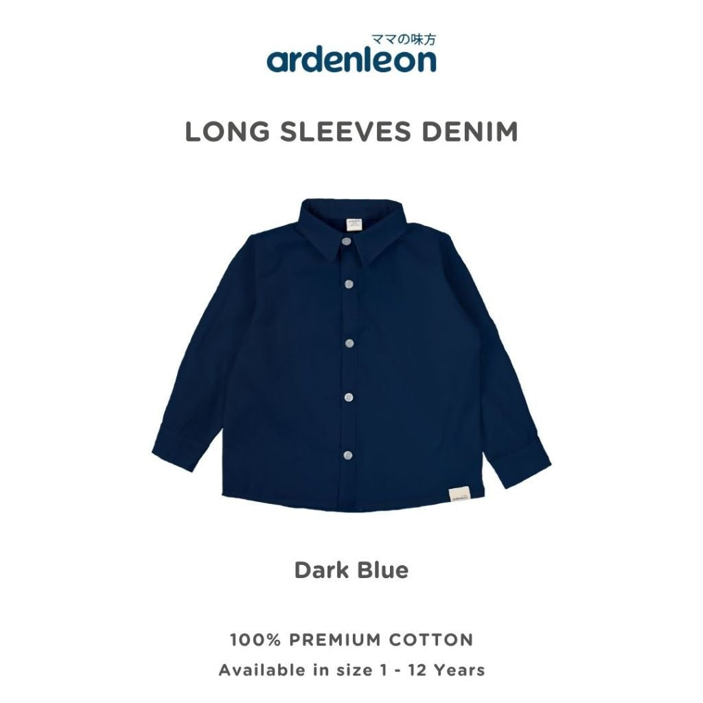 ARDENLEON Atasan Kemeja Anak Panjang Denim Long Sleeves Shirt