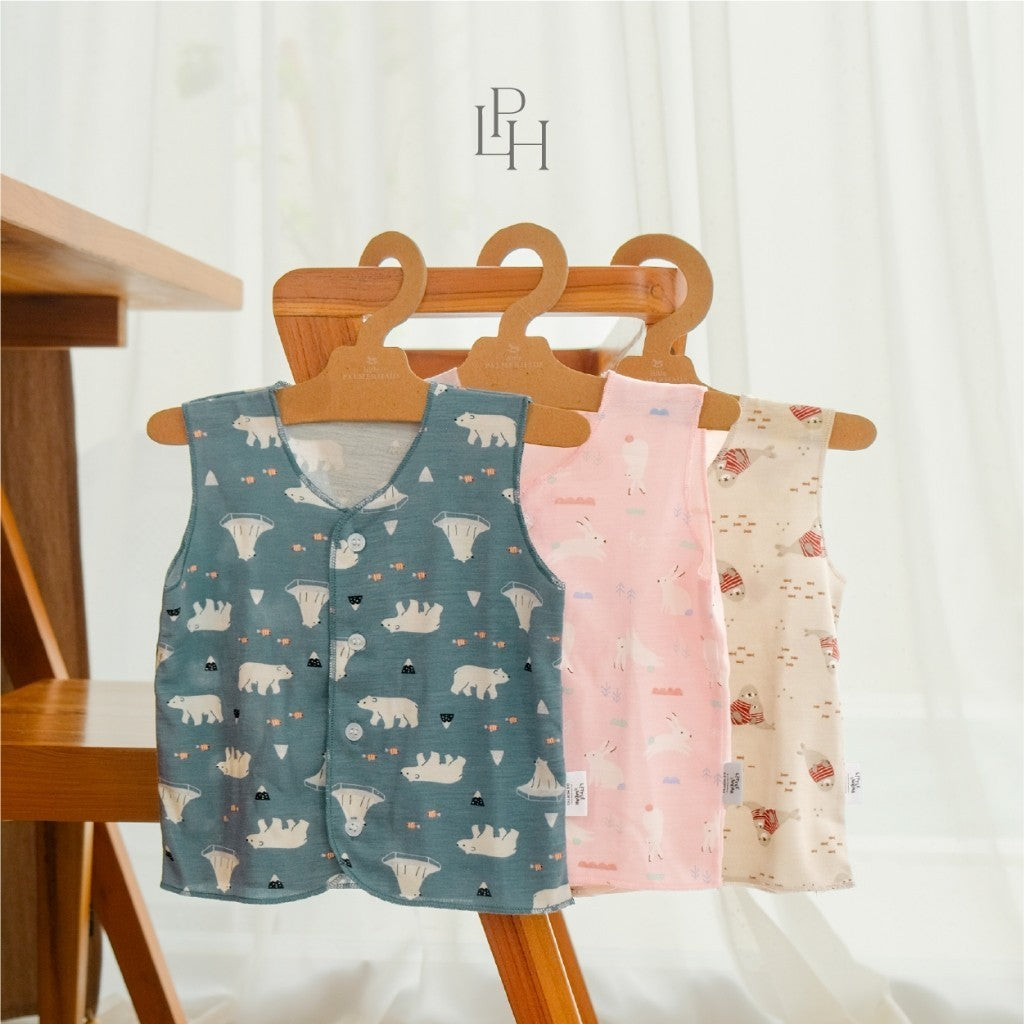 Little Palmerhaus - Little Wear Button Sleeveless Set (Setelan Bayi Lengan Buntung) 34.0