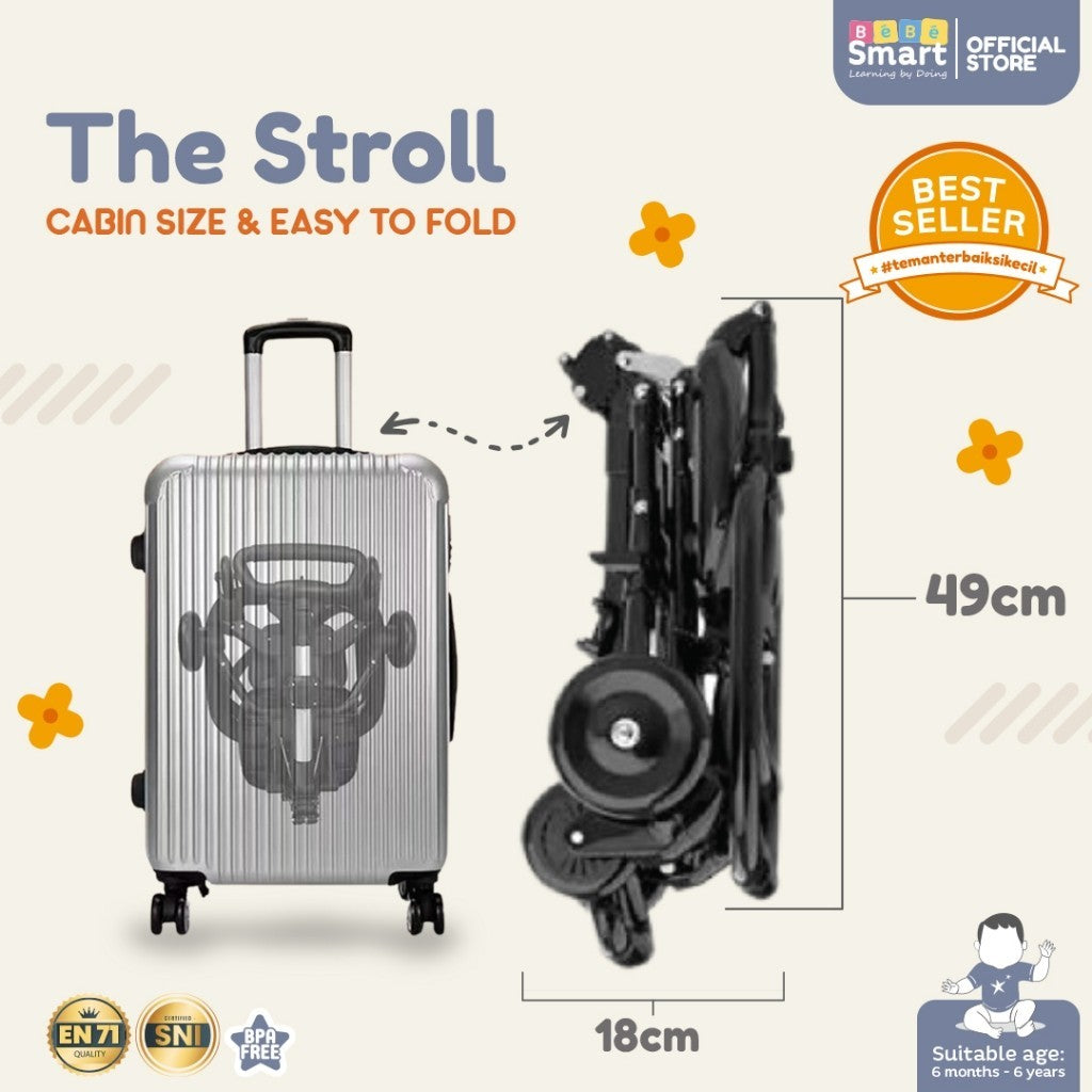 Stroller Dorongan Bayi Lipat | BEBE SMART The Stroll Travelling |  Stroller Baby 2 Way Foldable