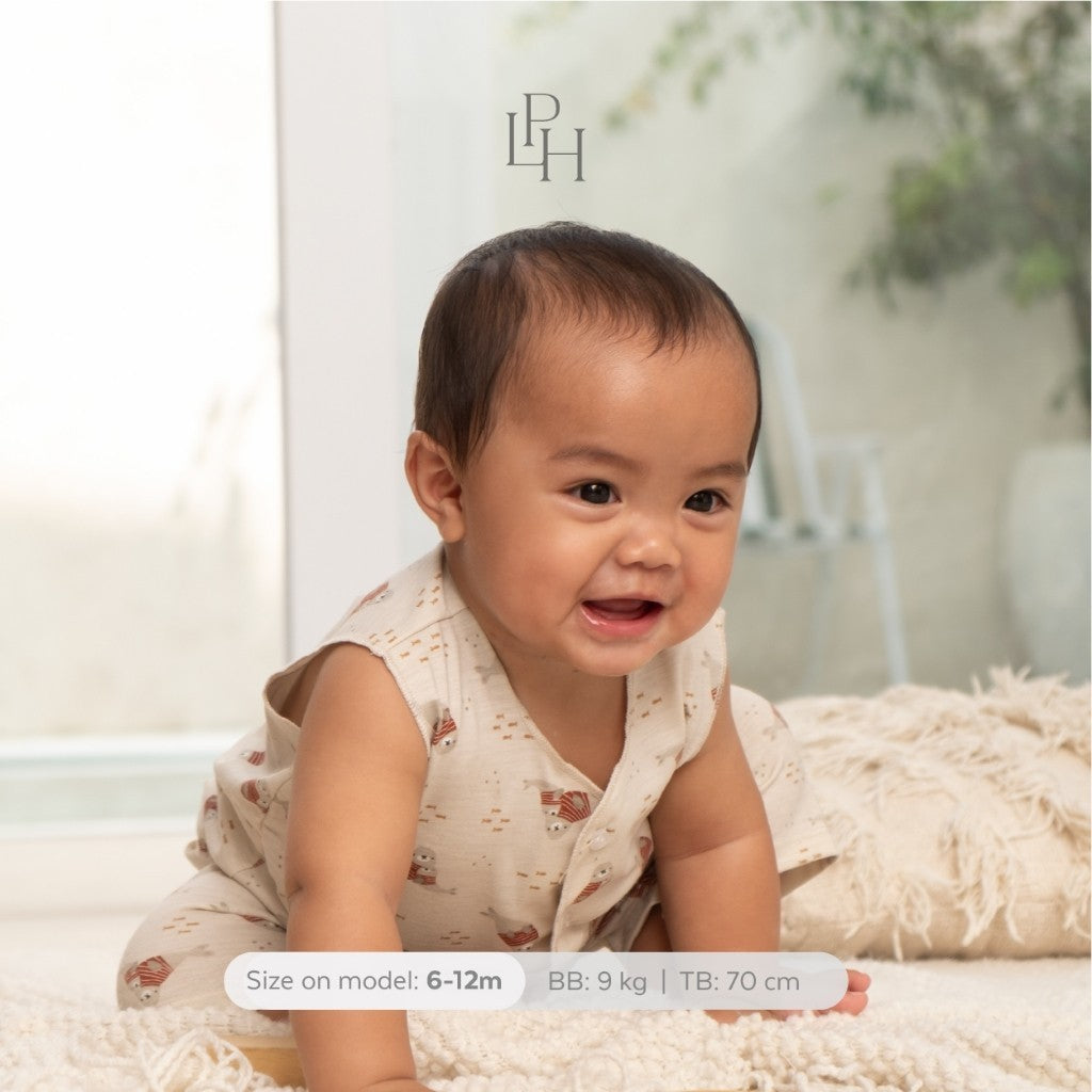 Little Palmerhaus - Little Wear Button Sleeveless Set (Setelan Bayi Lengan Buntung) 34.0
