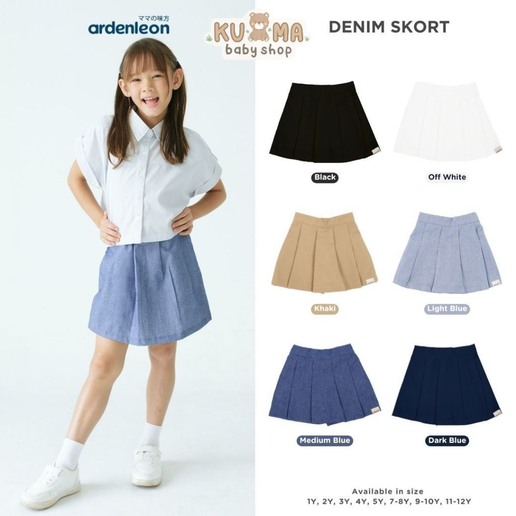 ARDENLEON Rok Celana Anak Perempuan Denim Skort