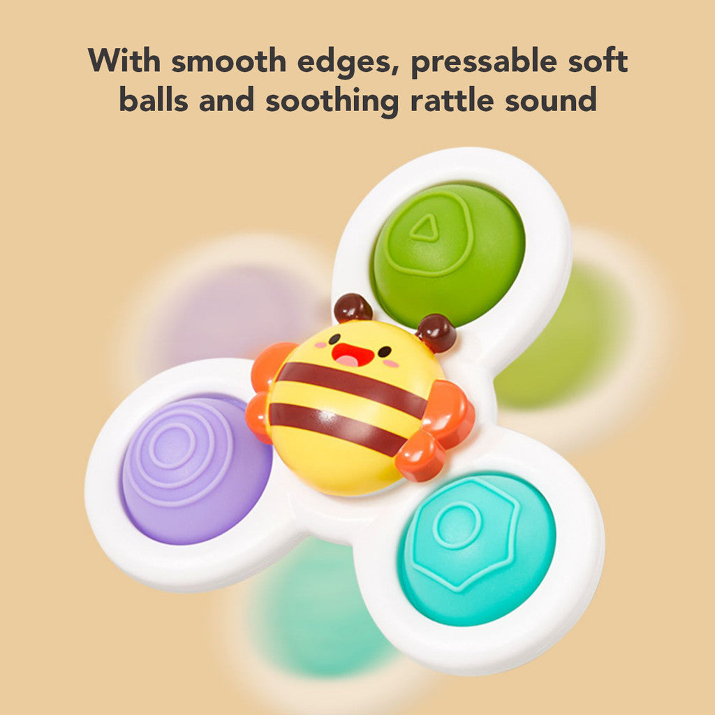 Sakumini 3in1 Fidget Spinner Suction Mainan Anak Edukasi Pop it Sensorik Motorik Bayi