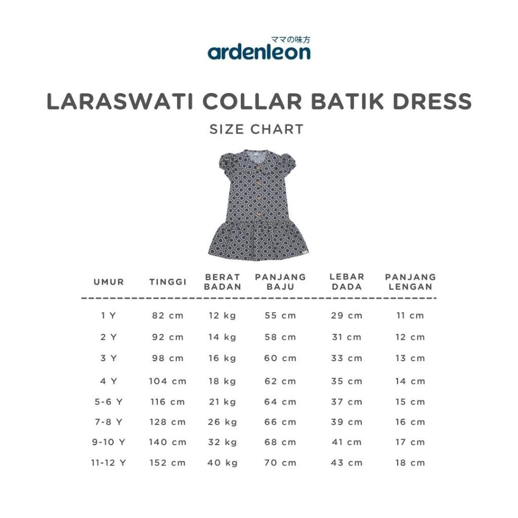 ARDENLEON Dress Anak Perempuan Laraswati Collar Batik Dress