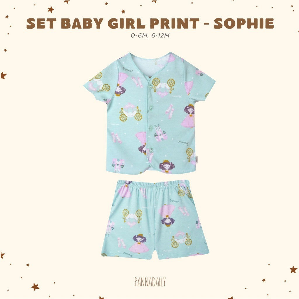 BOHOPANNA - PANNADAILY - SET BABY GIRL PRINT - Setelan Baju Bayi Perempuan
