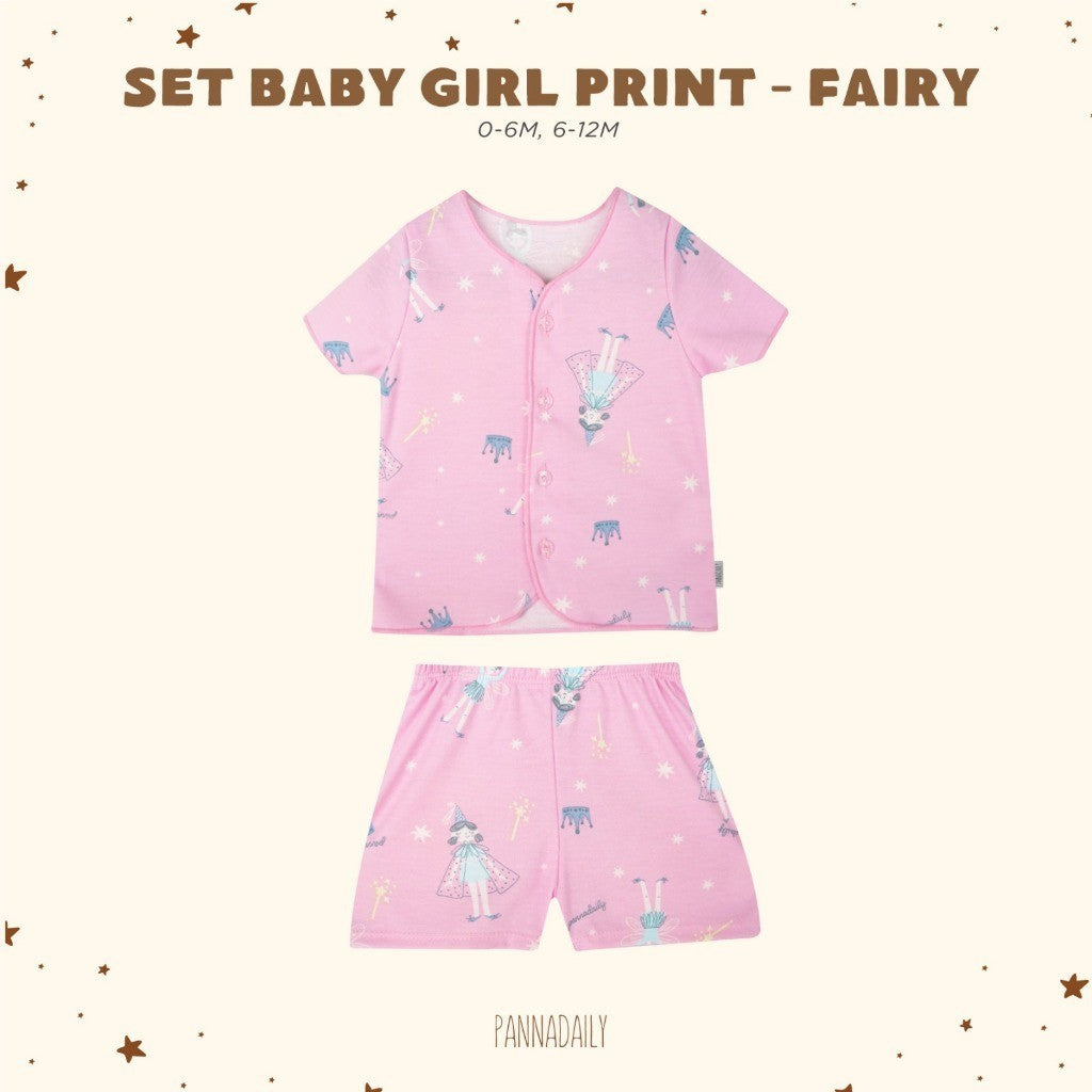 BOHOPANNA - PANNADAILY - SET BABY GIRL PRINT - Setelan Baju Bayi Perempuan