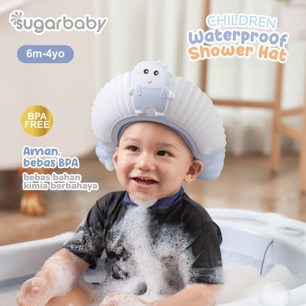 Sugarbaby Children Waterproof Shower Hat/Shower Cap Baby/Topi Keramas Bayi/Topi Mandi Bayi