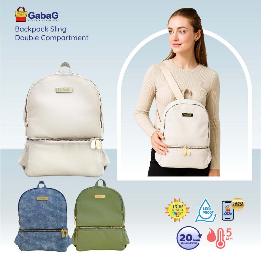 Gabag Tas Asi - Diaper & Cooler Bag Backpack Multifungsi - Muat Pompa Besar - Anti Bocor - Garansi - Leak Proof - URBAN