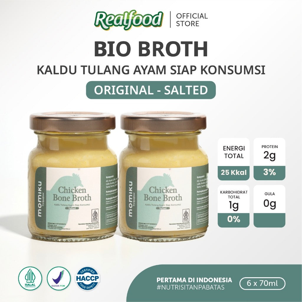Realfood Momiku Bio Broth I Chicken Bone Broth Salted I Kaldu Tulang Ayam Terhidrolisis