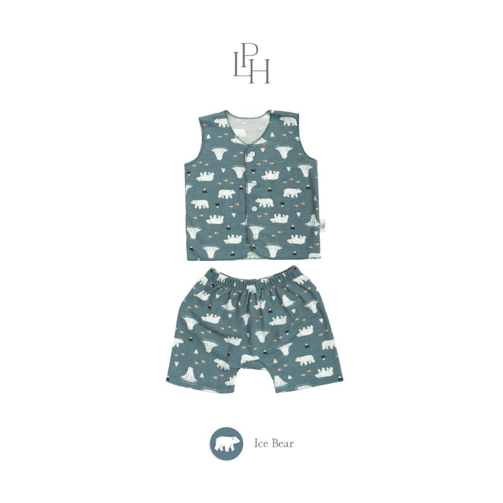 Little Palmerhaus - Little Wear Button Sleeveless Set (Setelan Bayi Lengan Buntung) 34.0
