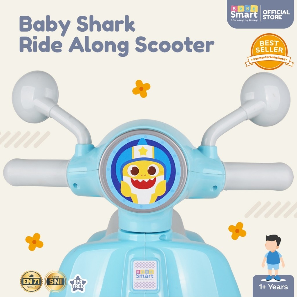Scooter Anak Bisa Dinaiki | BEBE SMART Ride Along Scooter Baby Shark | Vespa Mainan Anak Ride On